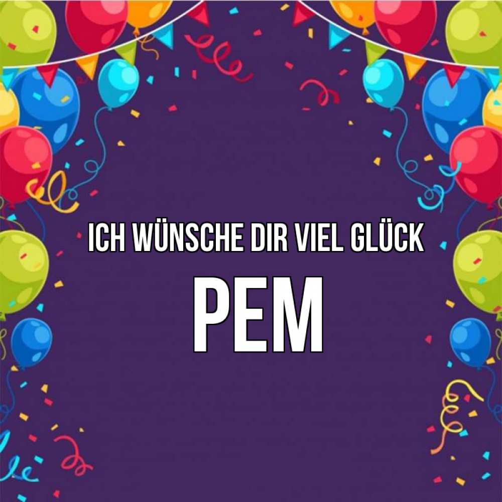 Открытка на каждый день с именем, Рем Ich wünsche dir viel Glück шары Прикольная открытка с пожеланием онлайн скачать бесплатно 
