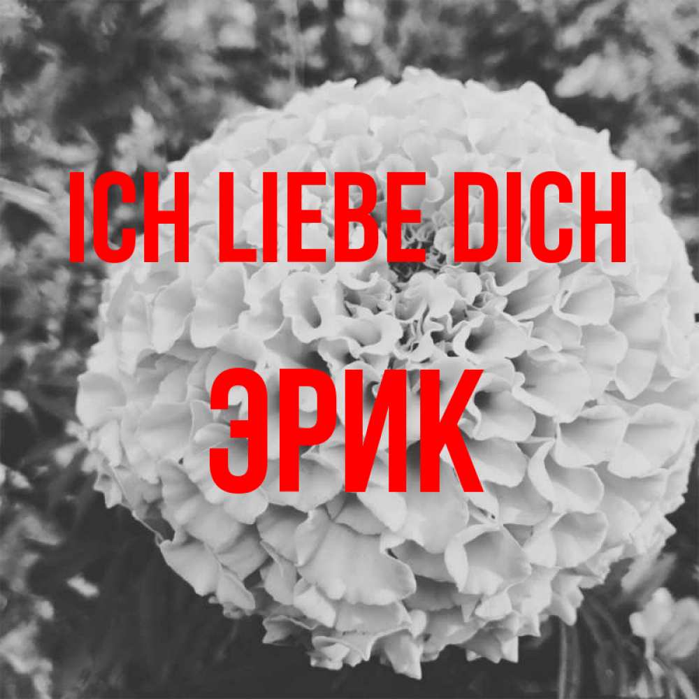 Открытка на каждый день с именем, Эрик Ich liebe dich подпись Прикольная открытка с пожеланием онлайн скачать бесплатно 