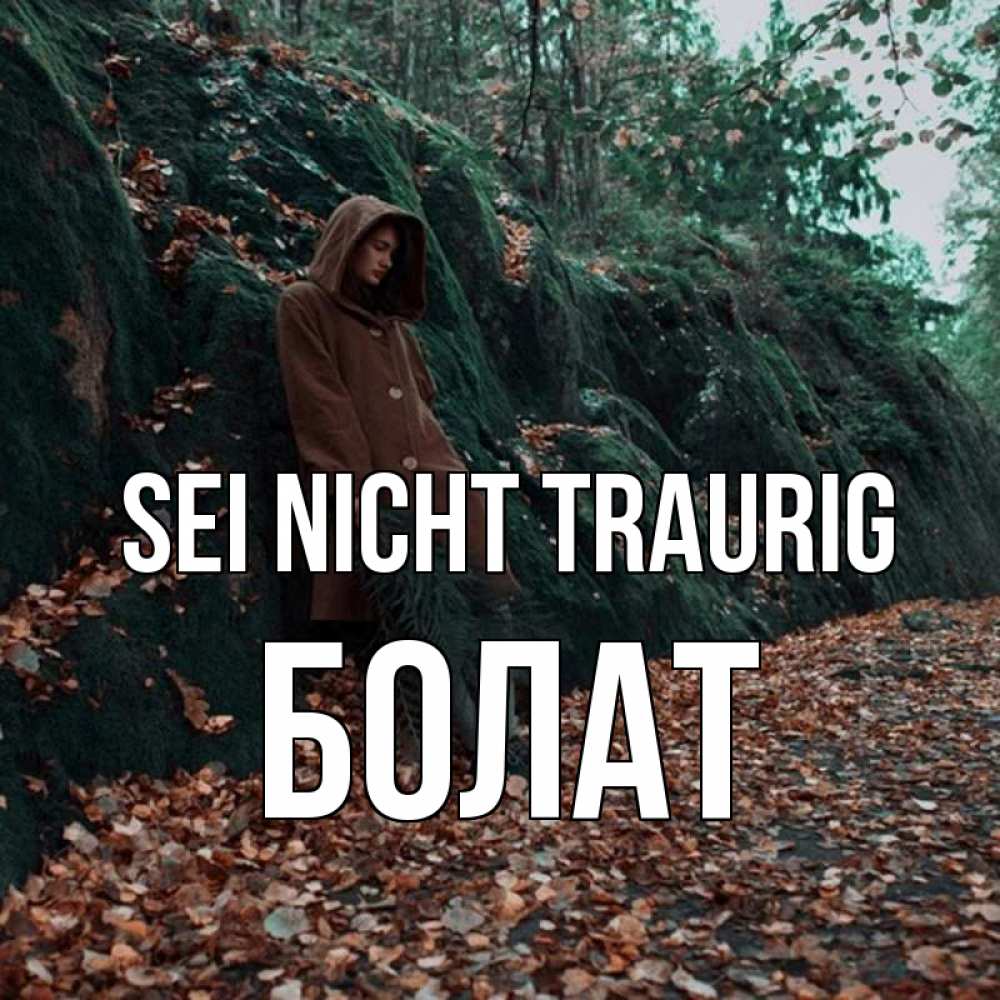 Открытка на каждый день с именем, Болат Sei nicht traurig осенний лес Прикольная открытка с пожеланием онлайн скачать бесплатно 
