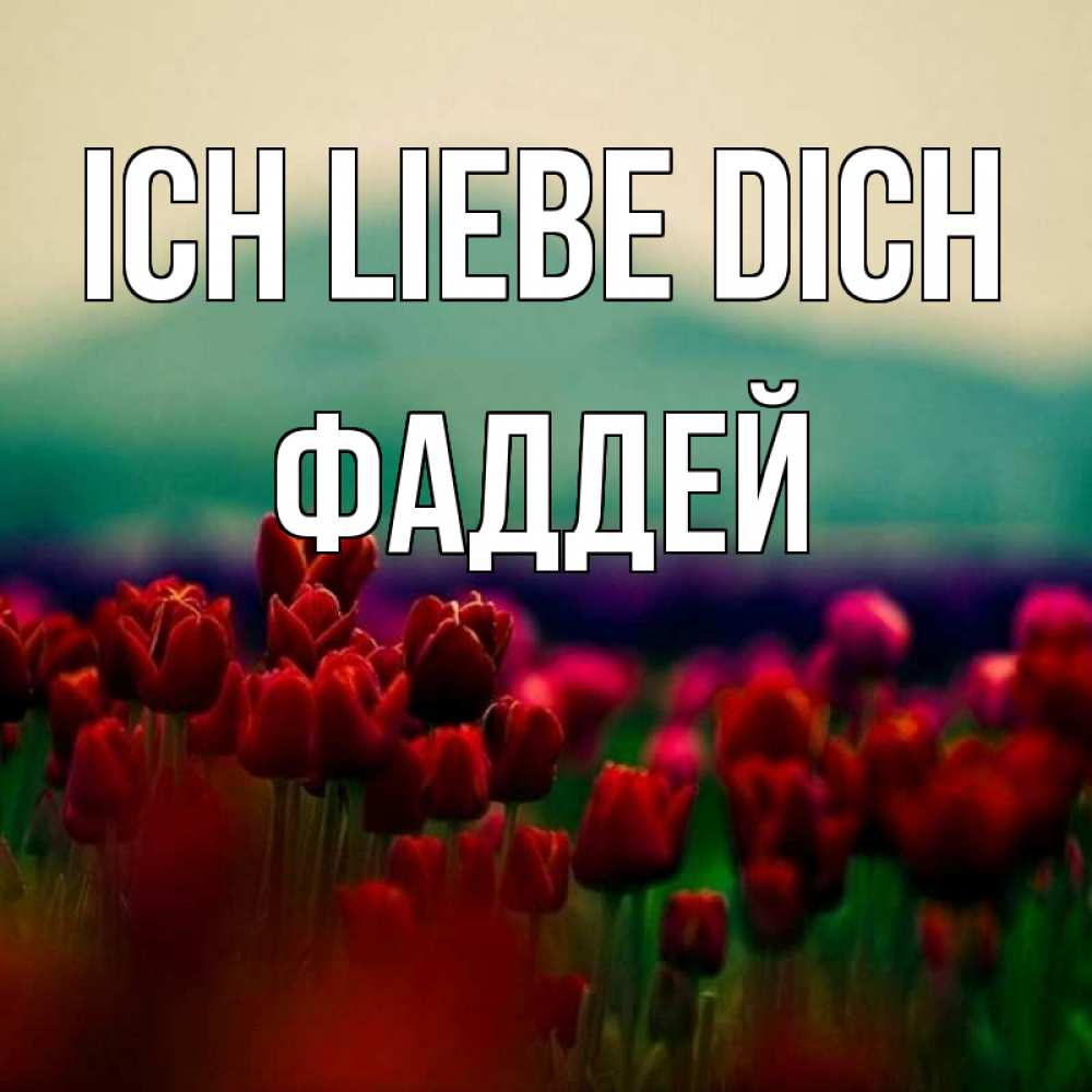 Открытка на каждый день с именем, Фаддей Ich liebe dich тюльпаны 4 Прикольная открытка с пожеланием онлайн скачать бесплатно 