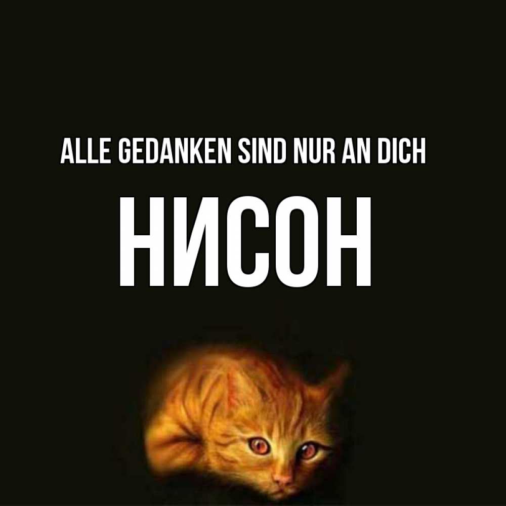 Открытка на каждый день с именем, Нисон Alle Gedanken sind nur an dich рыжий Прикольная открытка с пожеланием онлайн скачать бесплатно 