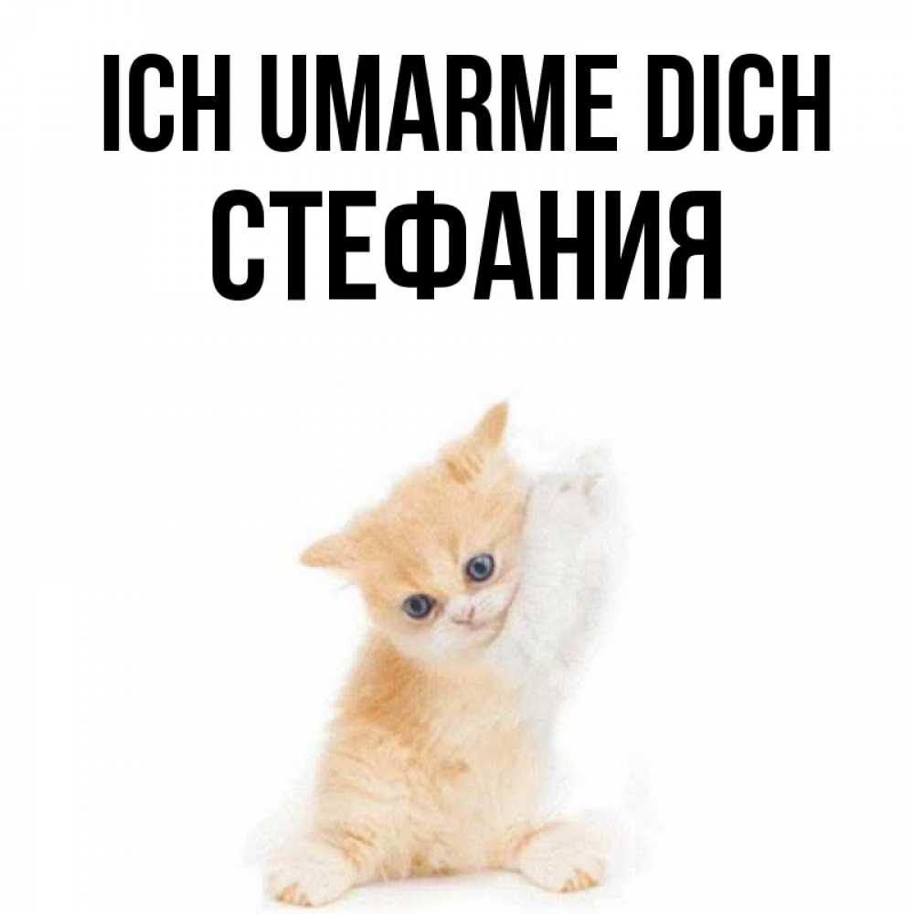 Открытка на каждый день с именем, Стефания Ich umarme dich я хочу очень скорее обнимаешек Прикольная открытка с пожеланием онлайн скачать бесплатно 