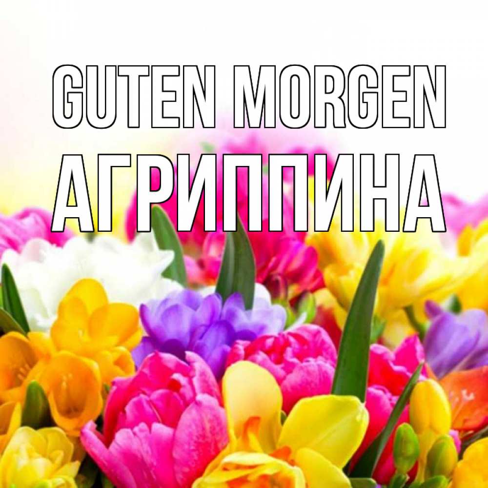 Открытка на каждый день с именем, Агриппина Guten Morgen создать открытку со свое подписью Прикольная открытка с пожеланием онлайн скачать бесплатно 