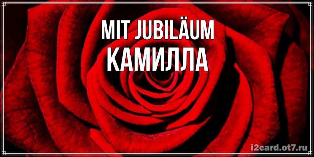 Открытка на каждый день с именем, Камилла Mit Jubiläum алая роза Прикольная открытка с пожеланием онлайн скачать бесплатно 