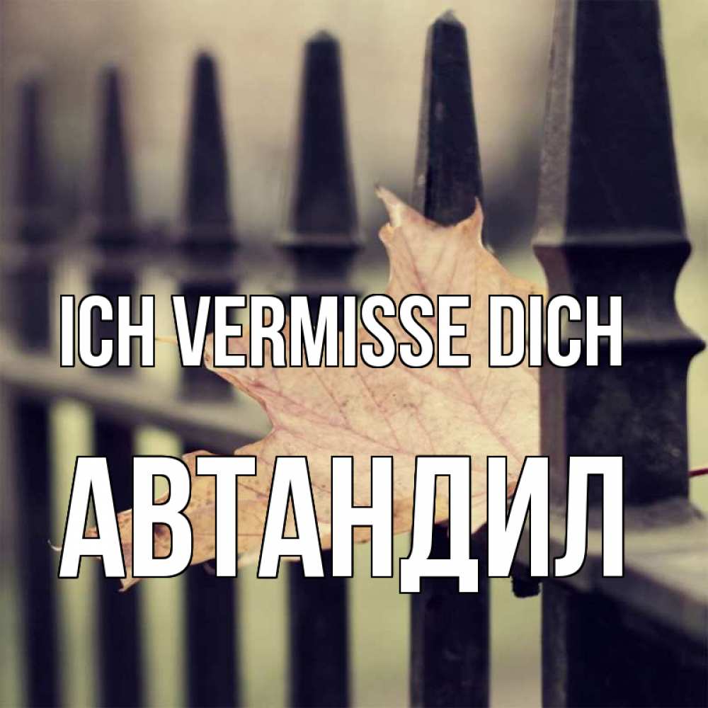 Открытка на каждый день с именем, Автандил Ich vermisse dich очень скучно Прикольная открытка с пожеланием онлайн скачать бесплатно 