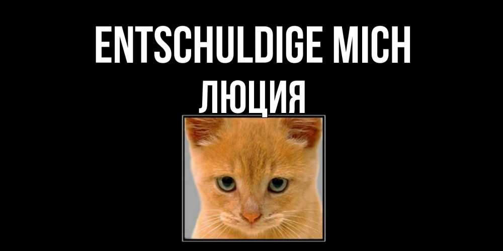 Открытка на каждый день с именем, Люция Entschuldige mich рыжий грустный кот просит прощения Прикольная открытка с пожеланием онлайн скачать бесплатно 