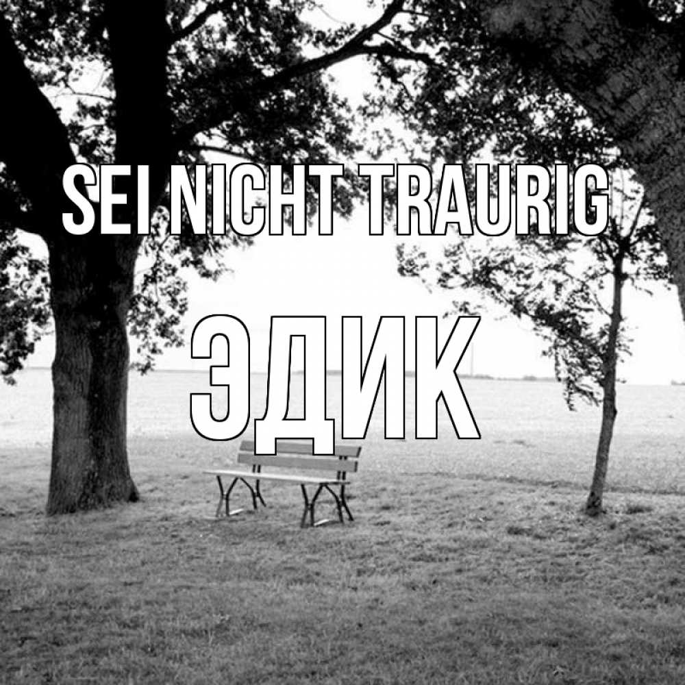 Открытка на каждый день с именем, Эдик Sei nicht traurig мощное дерево Прикольная открытка с пожеланием онлайн скачать бесплатно 