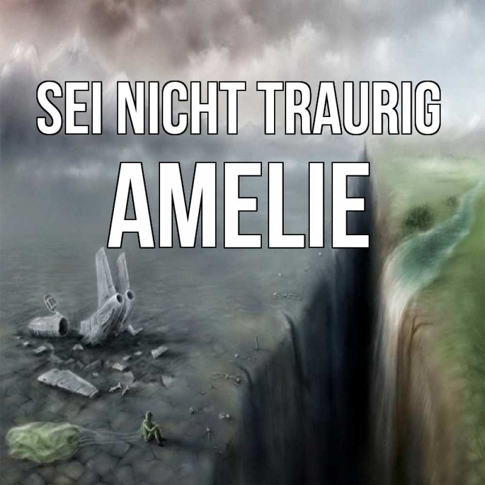 Открытка на каждый день с именем, Amelie Sei nicht traurig все спаслись. Прикольная открытка с пожеланием онлайн скачать бесплатно 