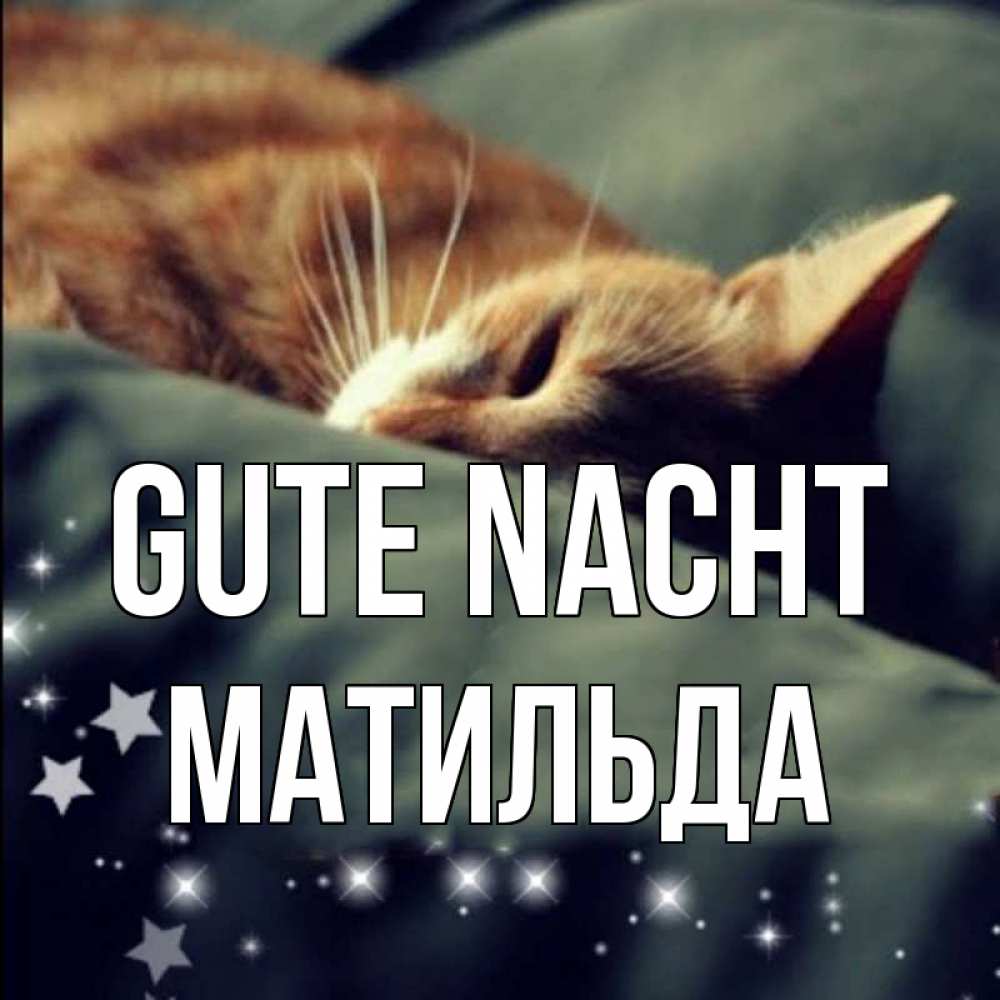 Открытка на каждый день с именем, Матильда Gute Nacht кроватка Прикольная открытка с пожеланием онлайн скачать бесплатно 