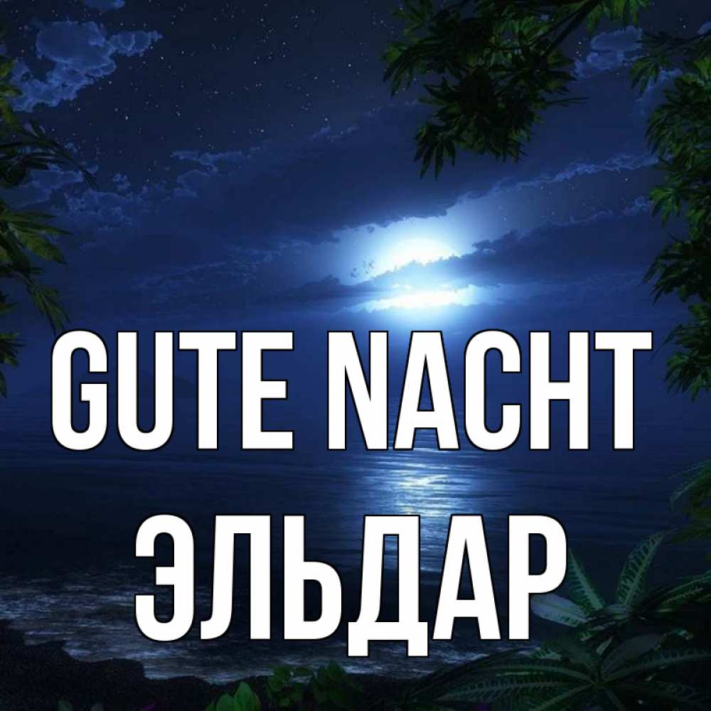 Открытка на каждый день с именем, Эльдар Gute Nacht тропический остров Прикольная открытка с пожеланием онлайн скачать бесплатно 
