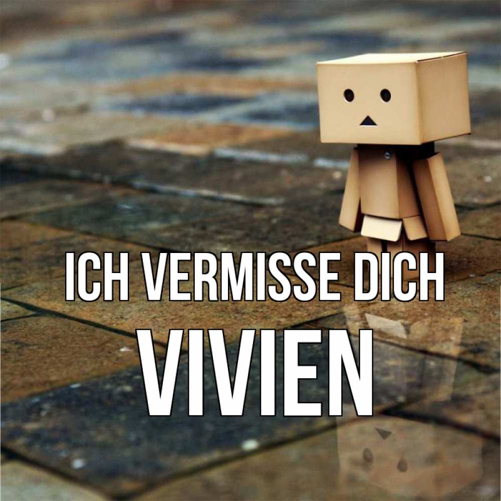 Открытка на каждый день с именем, Vivien Ich vermisse dich куколка из картона в стиле майнкрафт Прикольная открытка с пожеланием онлайн скачать бесплатно 