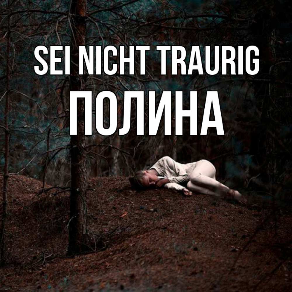Открытка на каждый день с именем, Полина Sei nicht traurig лес Прикольная открытка с пожеланием онлайн скачать бесплатно 