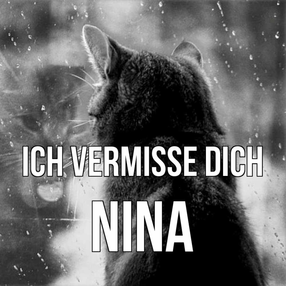 Открытка на каждый день с именем, Nina Ich vermisse dich скорее ко мне приходи 1 Прикольная открытка с пожеланием онлайн скачать бесплатно 
