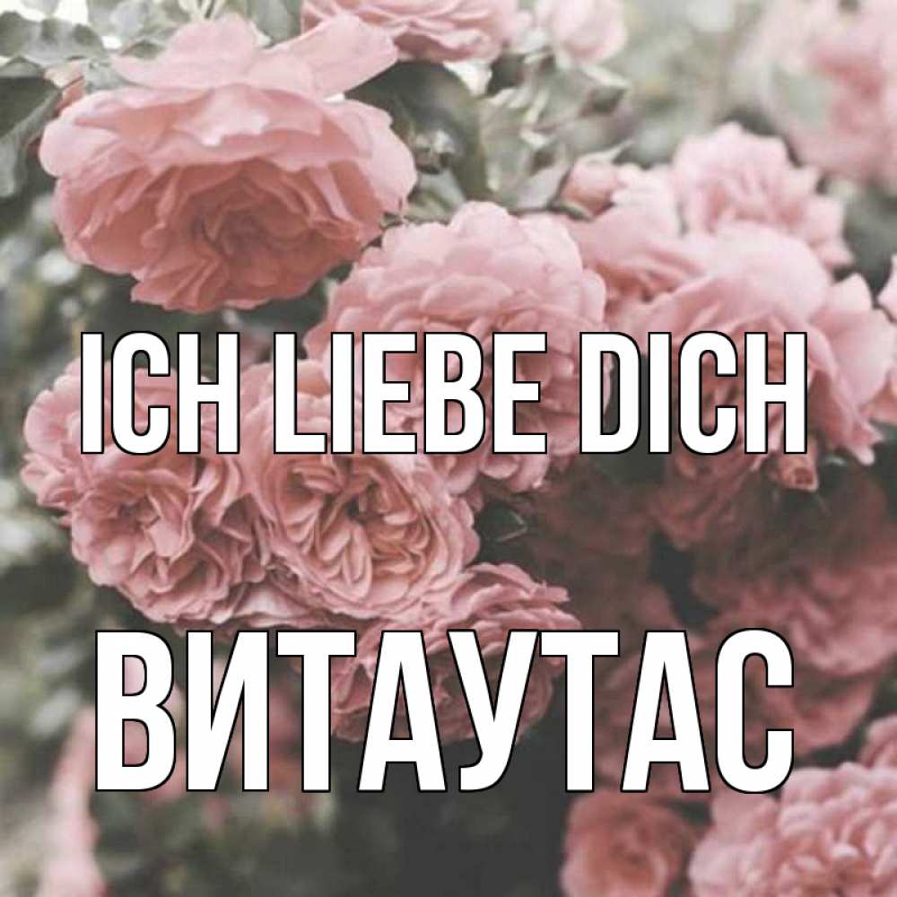 Открытка на каждый день с именем, Витаутас Ich liebe dich розы 3 Прикольная открытка с пожеланием онлайн скачать бесплатно 