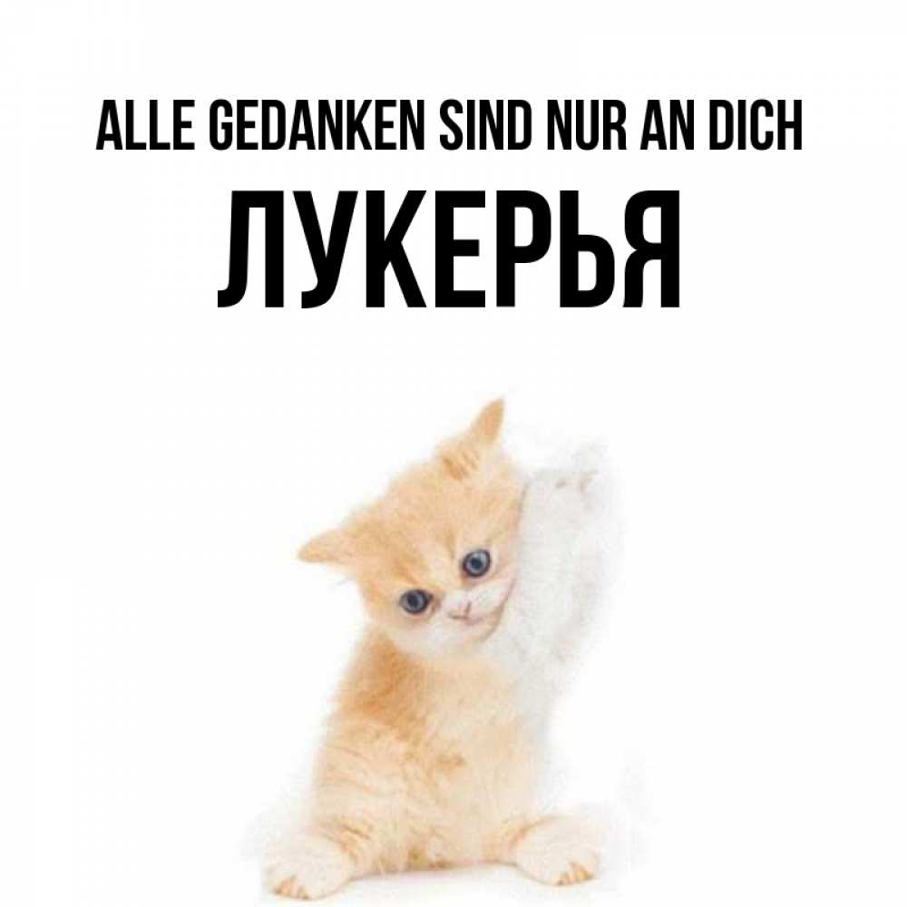Открытка на каждый день с именем, Лукерья Alle Gedanken sind nur an dich зверушки и милота Прикольная открытка с пожеланием онлайн скачать бесплатно 