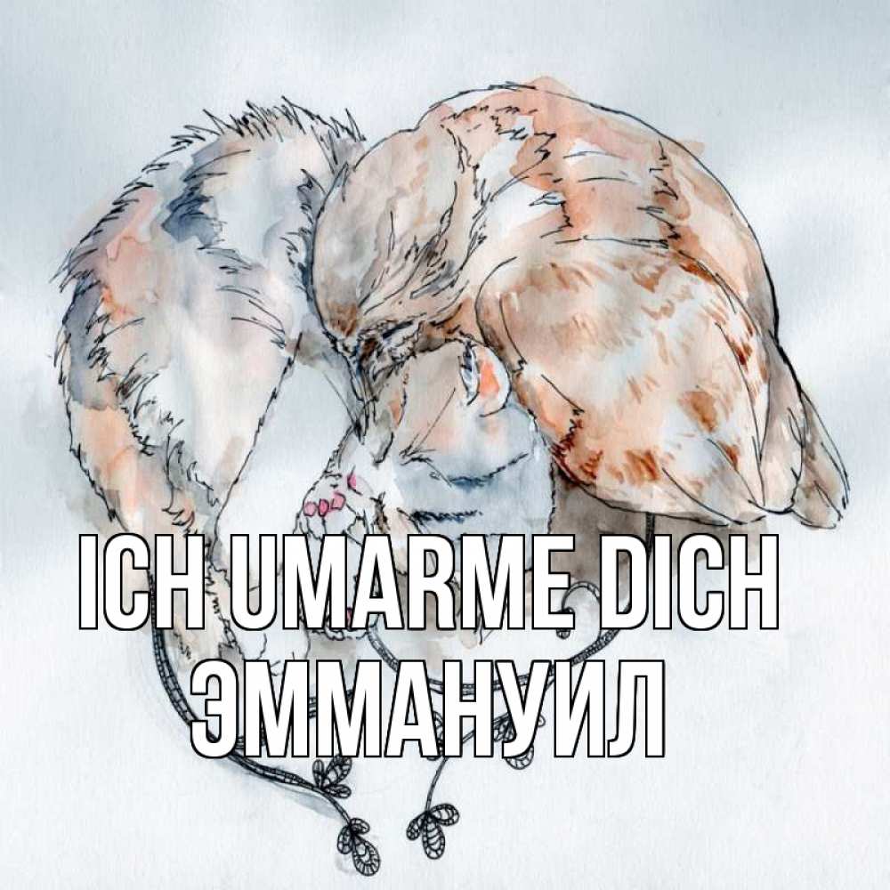 Открытка на каждый день с именем, Эммануил Ich umarme dich можно быть вместе даже когда очень разные Прикольная открытка с пожеланием онлайн скачать бесплатно 