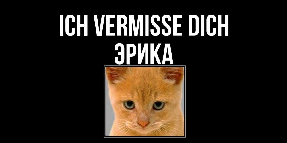 Открытка на каждый день с именем, Эрика Ich vermisse dich открытки рыжий котенок скучает по тебе Прикольная открытка с пожеланием онлайн скачать бесплатно 