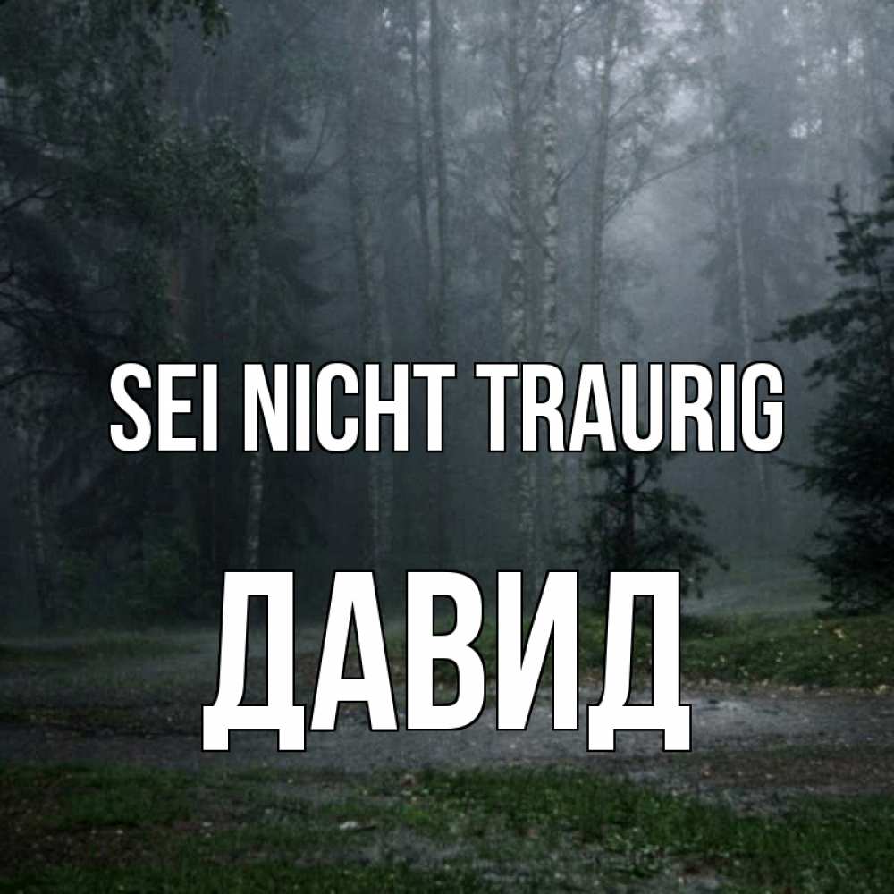 Открытка на каждый день с именем, Давид Sei nicht traurig осень Прикольная открытка с пожеланием онлайн скачать бесплатно 