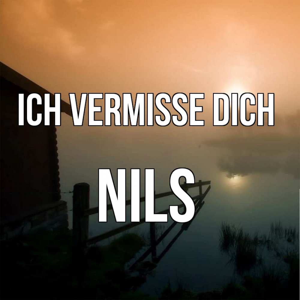 Открытка на каждый день с именем, Nils Ich vermisse dich приходи ко мне на чай Прикольная открытка с пожеланием онлайн скачать бесплатно 