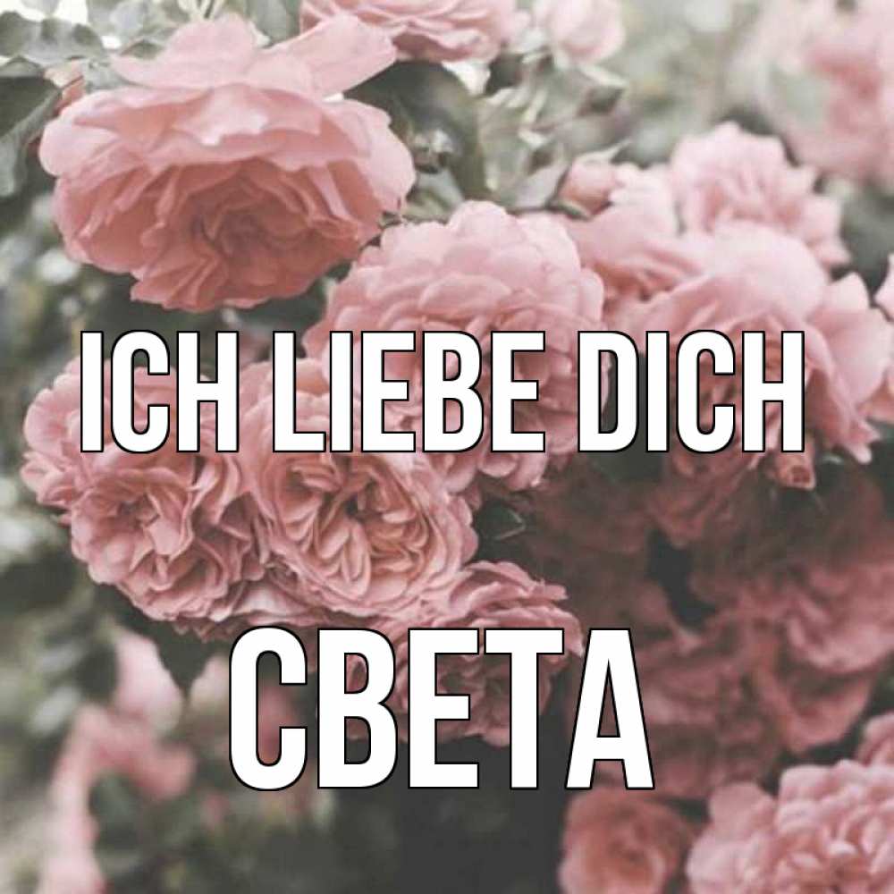 Открытка на каждый день с именем, Света Ich liebe dich розы 3 Прикольная открытка с пожеланием онлайн скачать бесплатно 