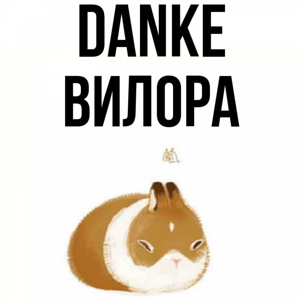Открытка на каждый день с именем, Вилора Danke коричнево белый домашний питомец Прикольная открытка с пожеланием онлайн скачать бесплатно 