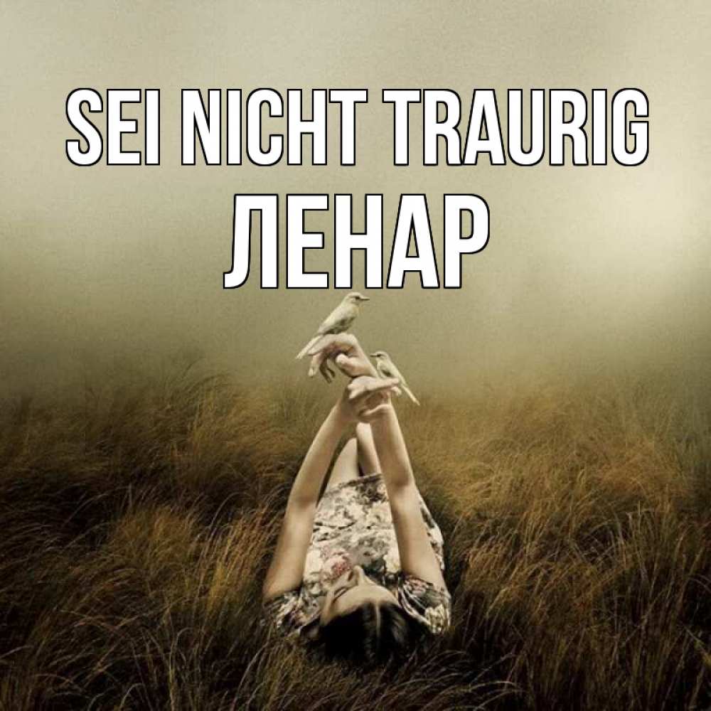Открытка на каждый день с именем, Ленар Sei nicht traurig поле и туман Прикольная открытка с пожеланием онлайн скачать бесплатно 