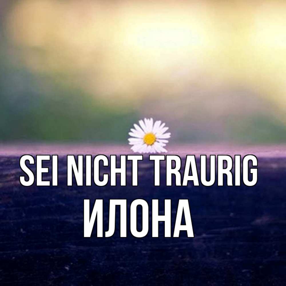 Открытка на каждый день с именем, Илона Sei nicht traurig красота Прикольная открытка с пожеланием онлайн скачать бесплатно 