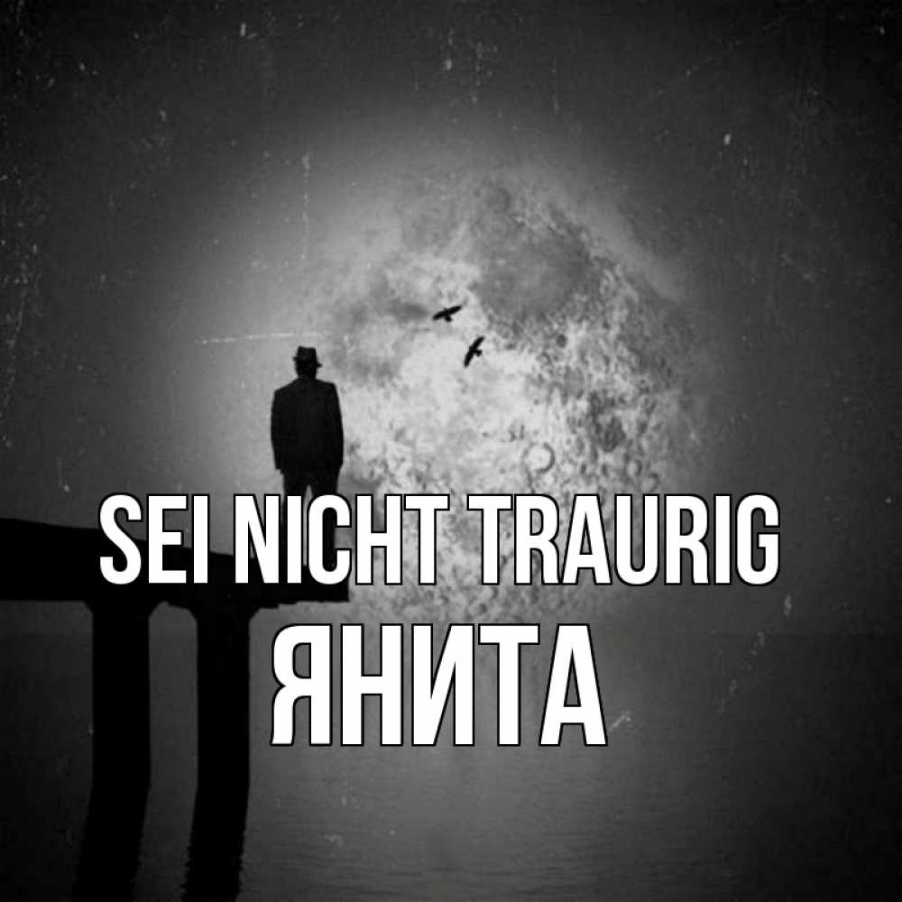 Открытка на каждый день с именем, Янита Sei nicht traurig мужчина на мосту Прикольная открытка с пожеланием онлайн скачать бесплатно 