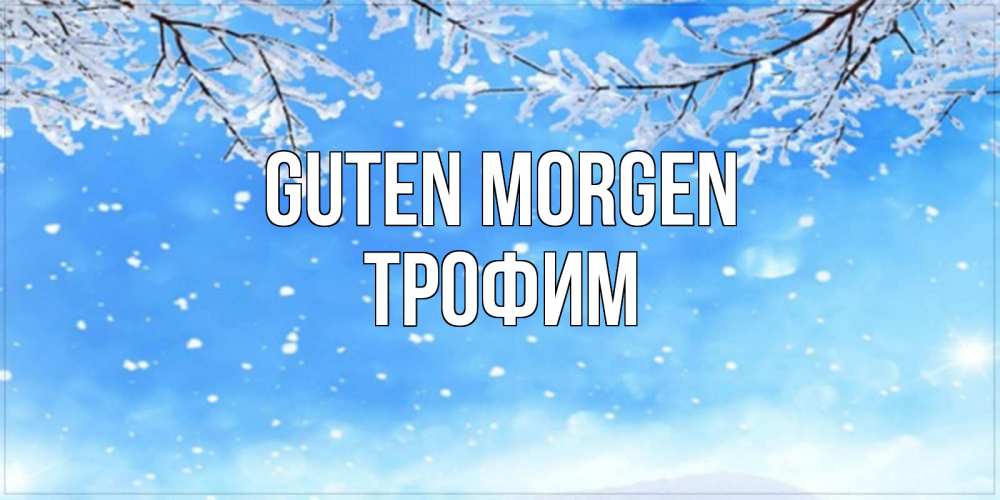Открытка на каждый день с именем, Трофим Guten Morgen снег изморозь и зима Прикольная открытка с пожеланием онлайн скачать бесплатно 