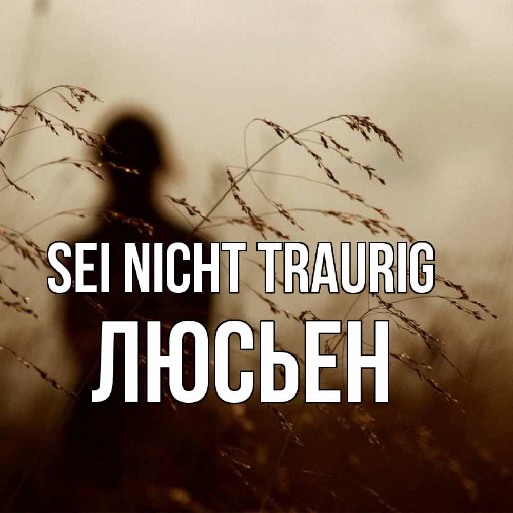 Открытка на каждый день с именем, Люсьен Sei nicht traurig грусть Прикольная открытка с пожеланием онлайн скачать бесплатно 