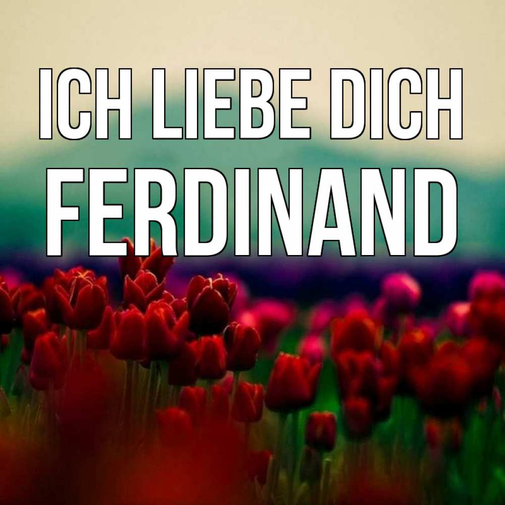 Открытка на каждый день с именем, Ferdinand Ich liebe dich тюльпаны 4 Прикольная открытка с пожеланием онлайн скачать бесплатно 