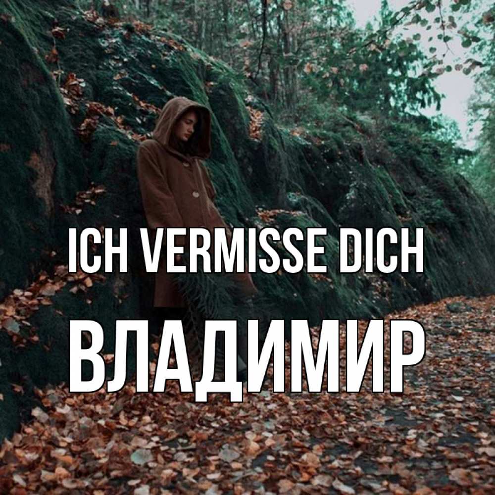 Открытка на каждый день с именем, Владимир Ich vermisse dich скука 1 Прикольная открытка с пожеланием онлайн скачать бесплатно 