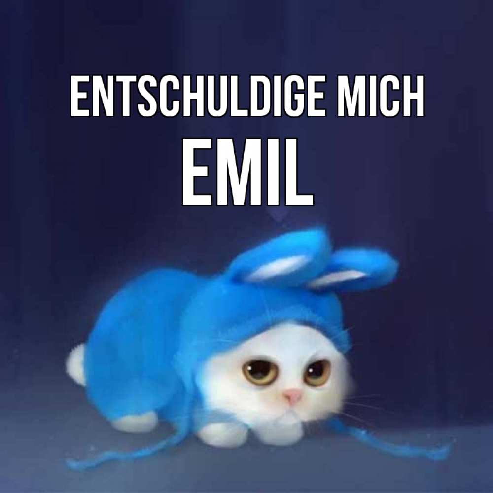Открытка на каждый день с именем, Emil Entschuldige mich невинный котозай просит прощения Прикольная открытка с пожеланием онлайн скачать бесплатно 