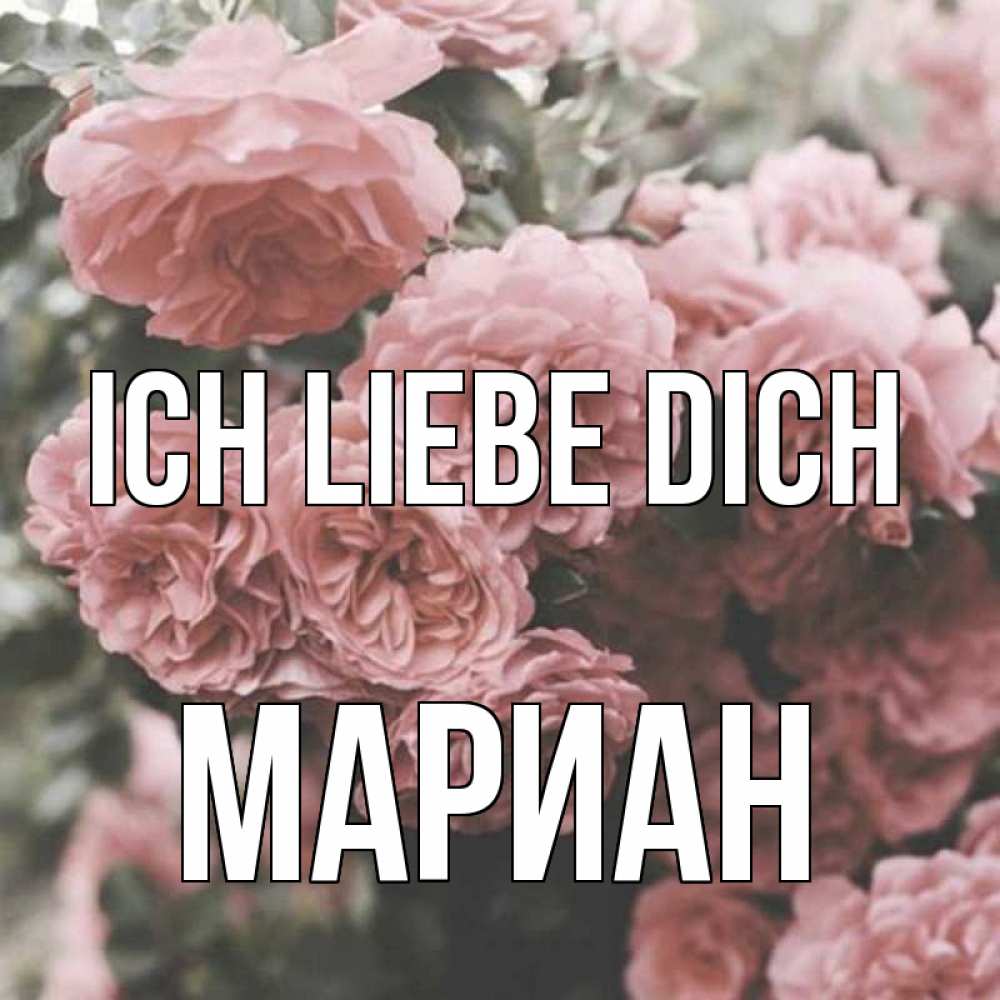 Открытка на каждый день с именем, Мариан Ich liebe dich розы 3 Прикольная открытка с пожеланием онлайн скачать бесплатно 