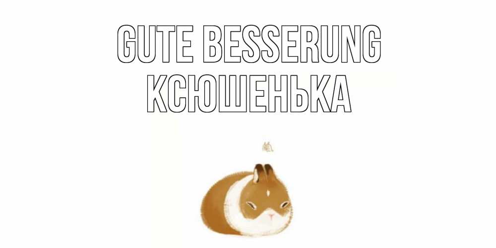 Открытка на каждый день с именем, Ксюшенька Gute Besserung морская свинка на открытке с пожеланиями не болеть Прикольная открытка с пожеланием онлайн скачать бесплатно 