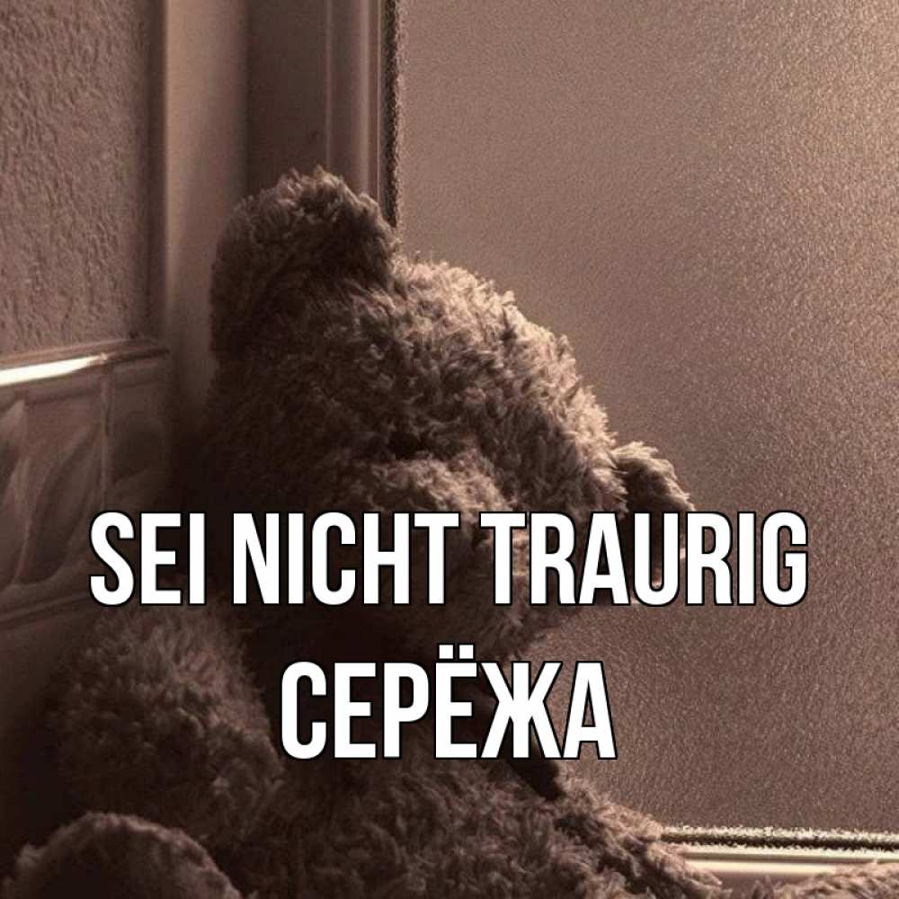 Открытка на каждый день с именем, Серёжа Sei nicht traurig стекол рефленое Прикольная открытка с пожеланием онлайн скачать бесплатно 