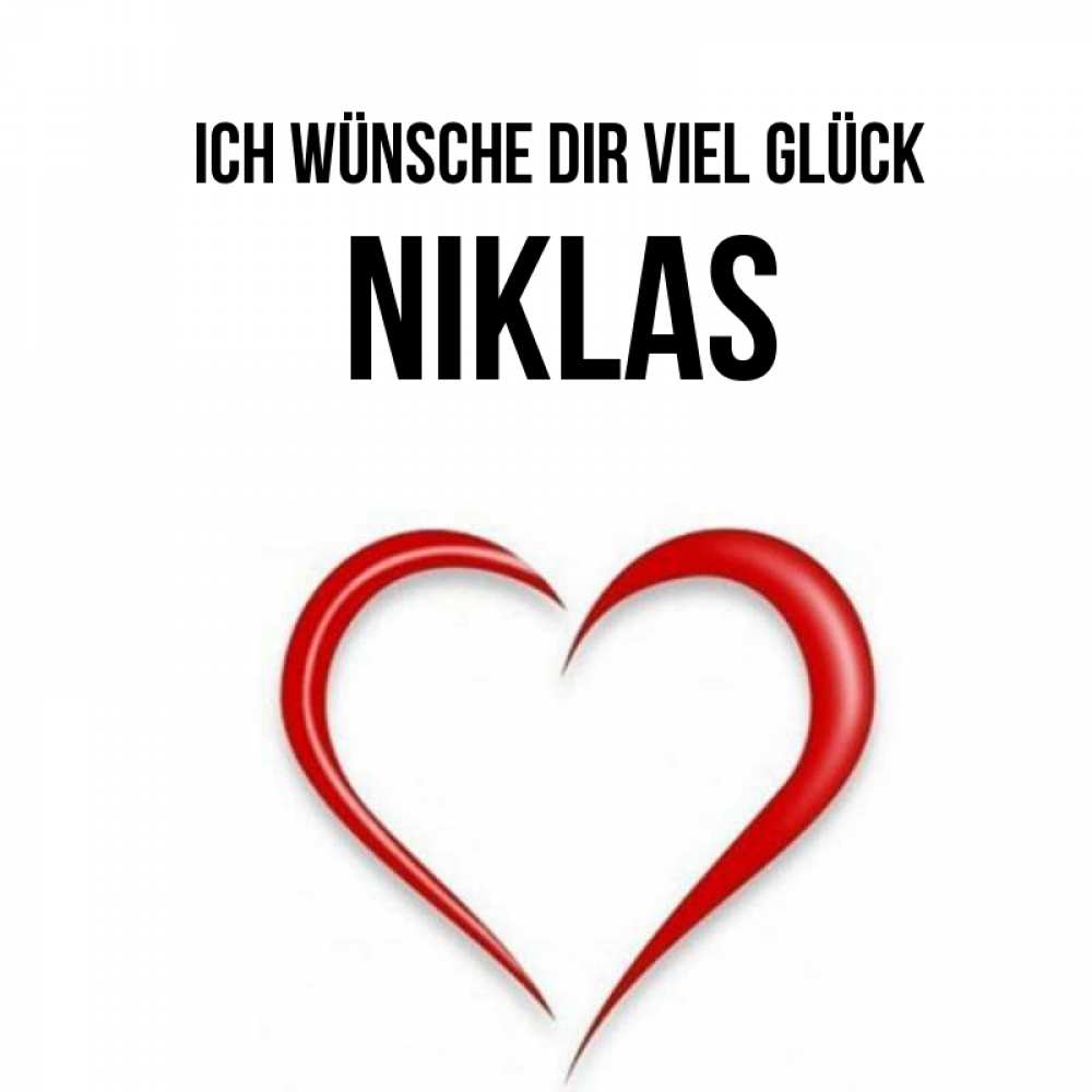 Открытка на каждый день с именем, Niklas Ich wünsche dir viel Glück для удачливых людей Прикольная открытка с пожеланием онлайн скачать бесплатно 