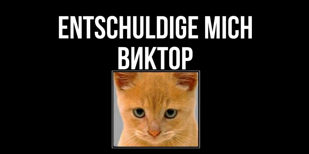 Открытка на каждый день с именем, Виктор Entschuldige mich рыжий грустный кот просит прощения Прикольная открытка с пожеланием онлайн скачать бесплатно 
