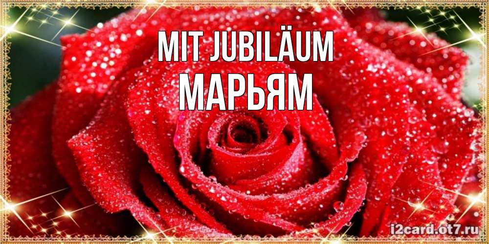 Открытка на каждый день с именем, Марьям Mit Jubiläum роса и роза. открытка с красивой розой Прикольная открытка с пожеланием онлайн скачать бесплатно 
