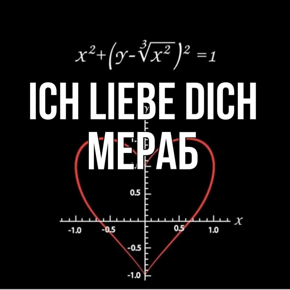Открытка на каждый день с именем, Мераб Ich liebe dich сердечная формула Прикольная открытка с пожеланием онлайн скачать бесплатно 