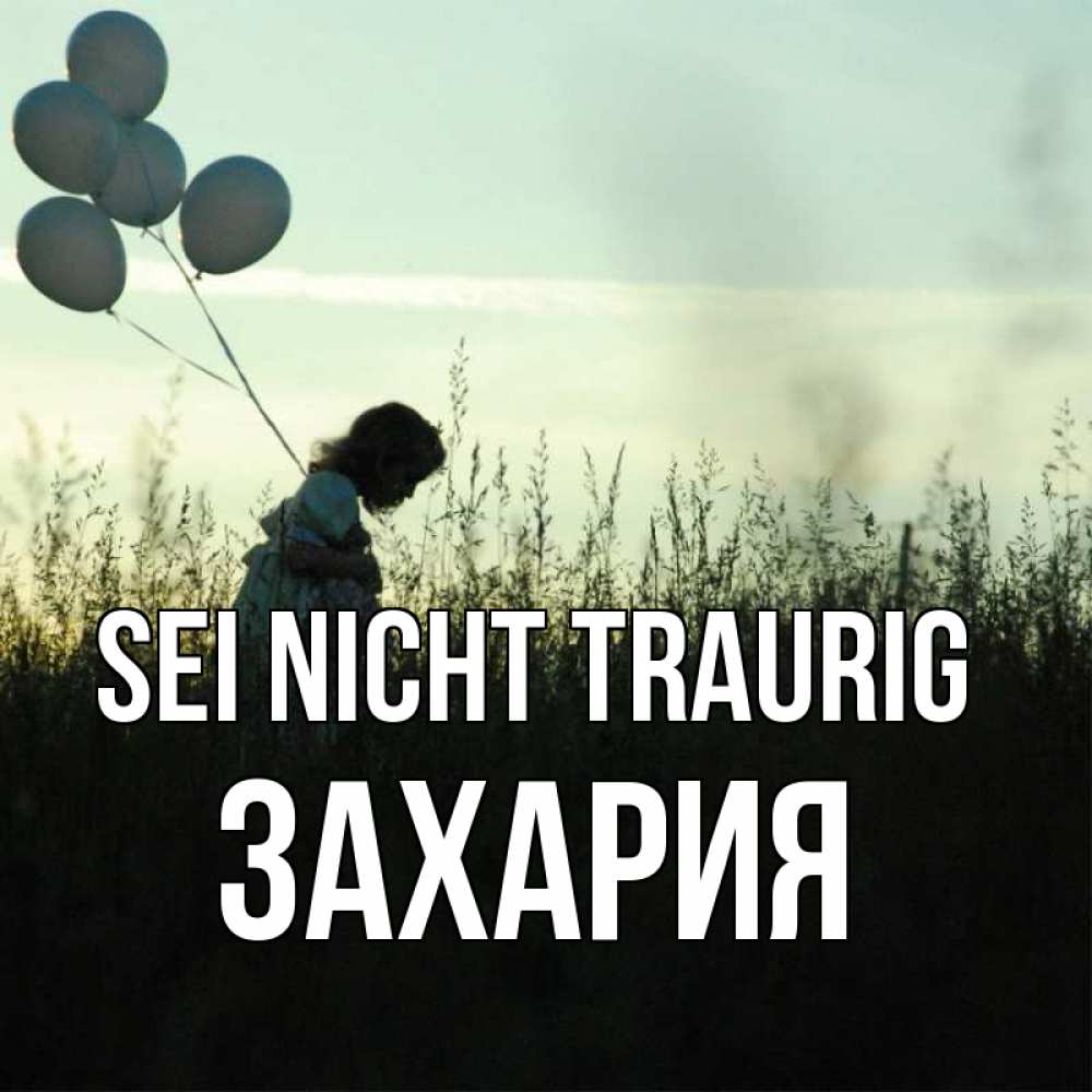 Открытка на каждый день с именем, Захария Sei nicht traurig ребенок Прикольная открытка с пожеланием онлайн скачать бесплатно 
