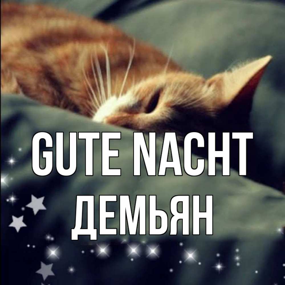 Открытка на каждый день с именем, Демьян Gute Nacht кроватка Прикольная открытка с пожеланием онлайн скачать бесплатно 