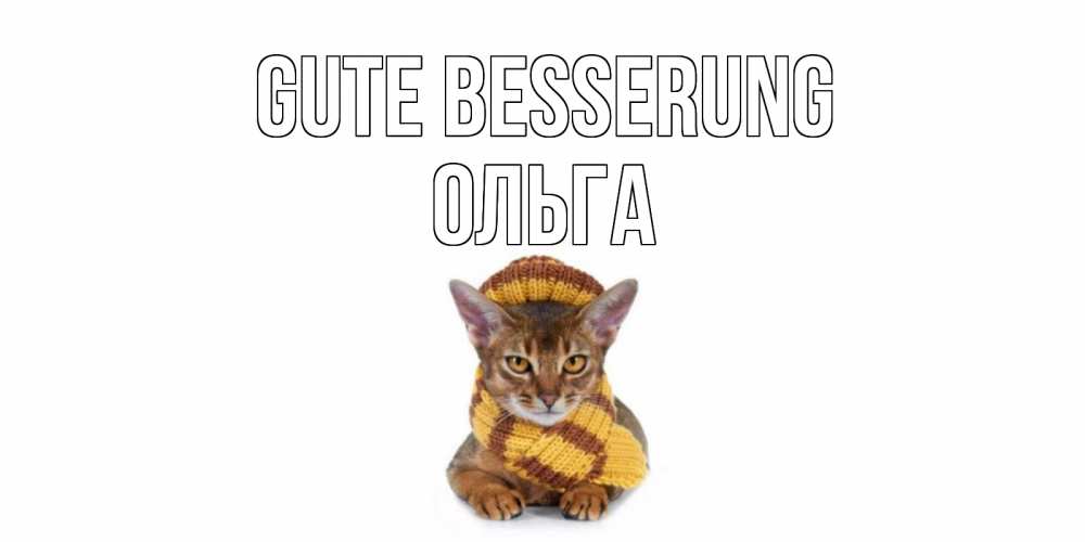 Открытка на каждый день с именем, Ольга Gute Besserung родные не болейте Прикольная открытка с пожеланием онлайн скачать бесплатно 