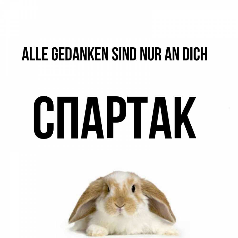 Открытка на каждый день с именем, Спартак Alle Gedanken sind nur an dich подписать своими руками онлайн Прикольная открытка с пожеланием онлайн скачать бесплатно 