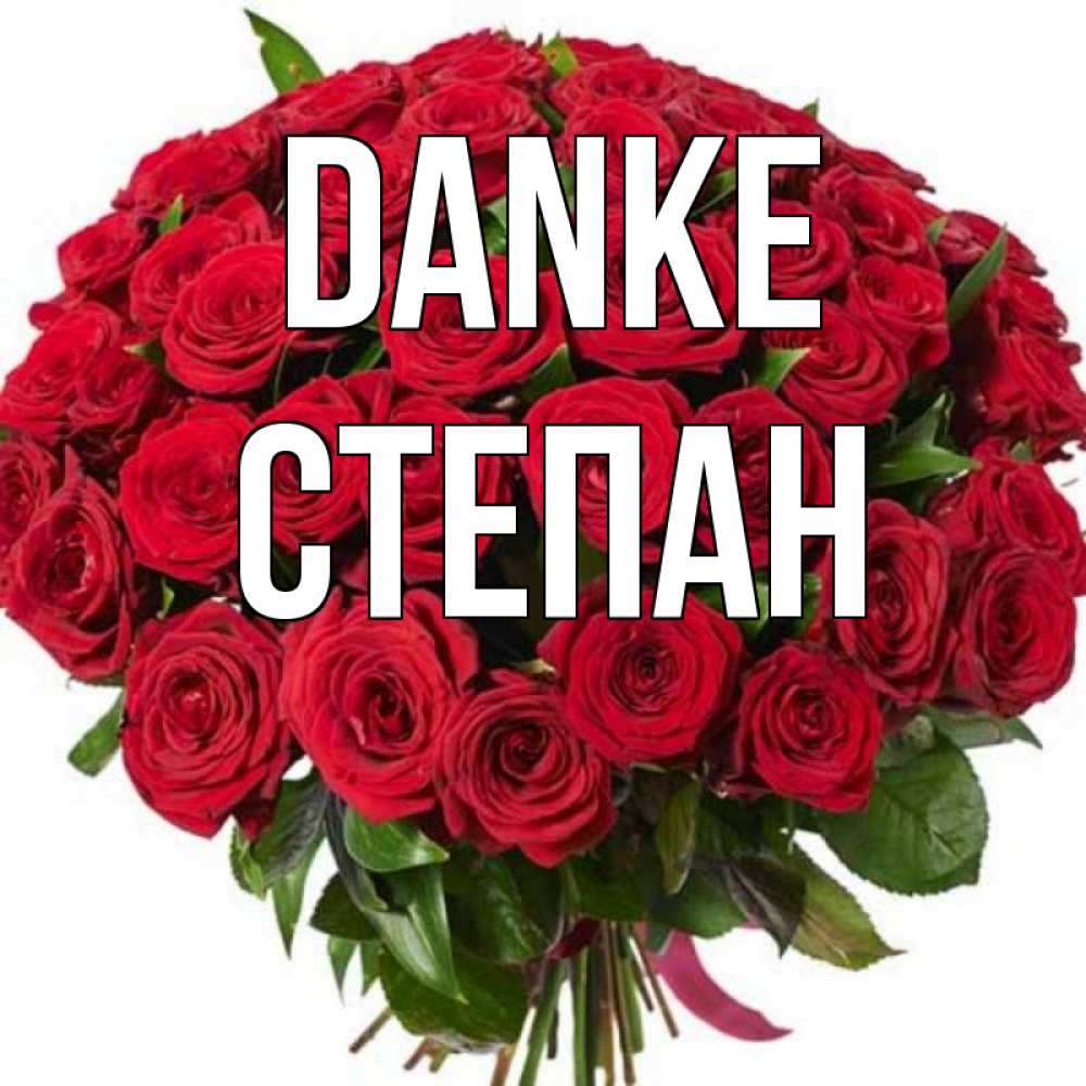 Открытка на каждый день с именем, Степан Danke букет красных роз Прикольная открытка с пожеланием онлайн скачать бесплатно 