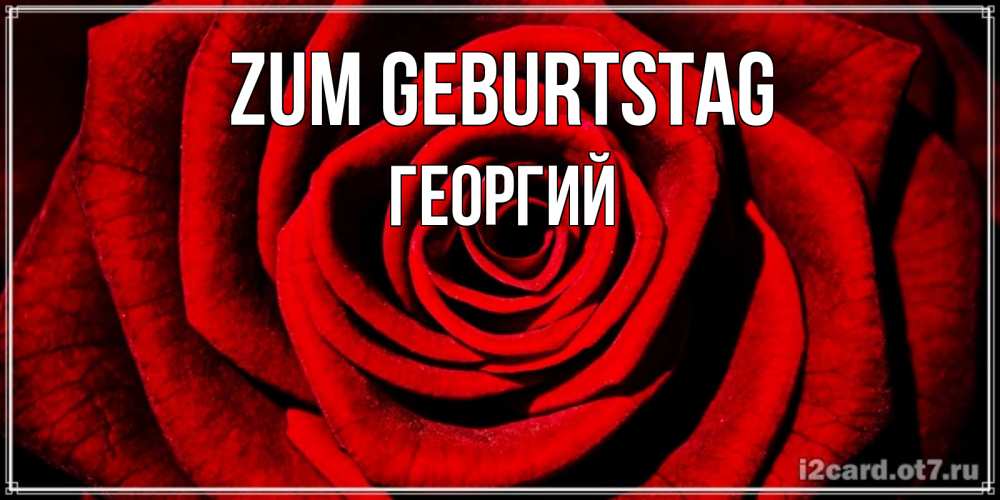 Открытка на каждый день с именем, Георгий Zum Geburtstag алая роза Прикольная открытка с пожеланием онлайн скачать бесплатно 