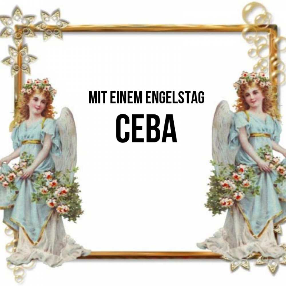 Открытка на каждый день с именем, Сева Mit einem Engelstag рамочка из золота и ангелы Прикольная открытка с пожеланием онлайн скачать бесплатно 