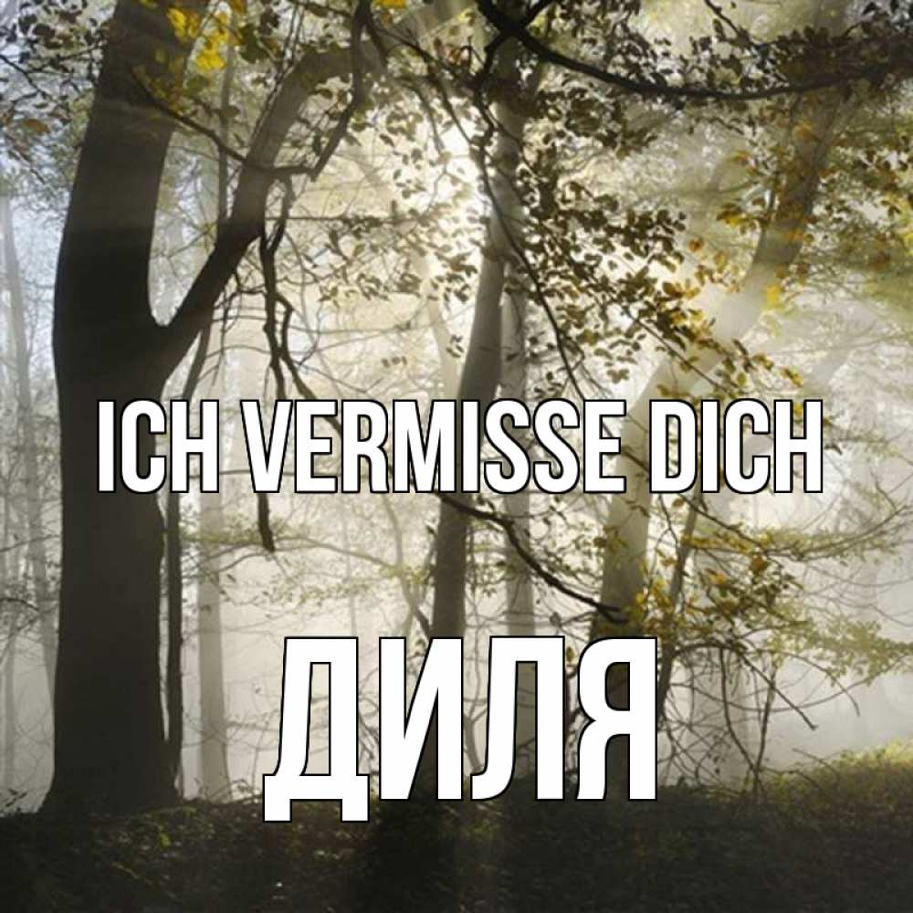 Открытка на каждый день с именем, Диля Ich vermisse dich грустно Прикольная открытка с пожеланием онлайн скачать бесплатно 