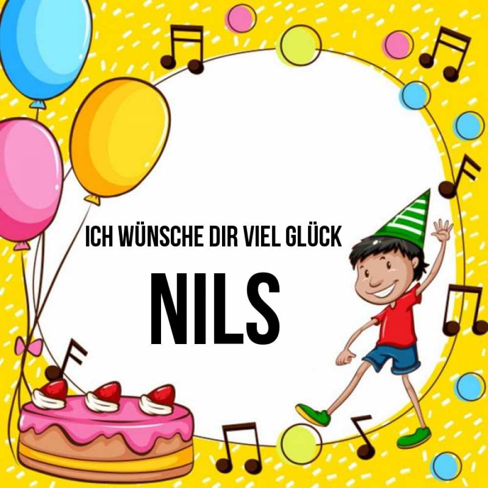 Открытка на каждый день с именем, Nils Ich wünsche dir viel Glück открытка 1 Прикольная открытка с пожеланием онлайн скачать бесплатно 