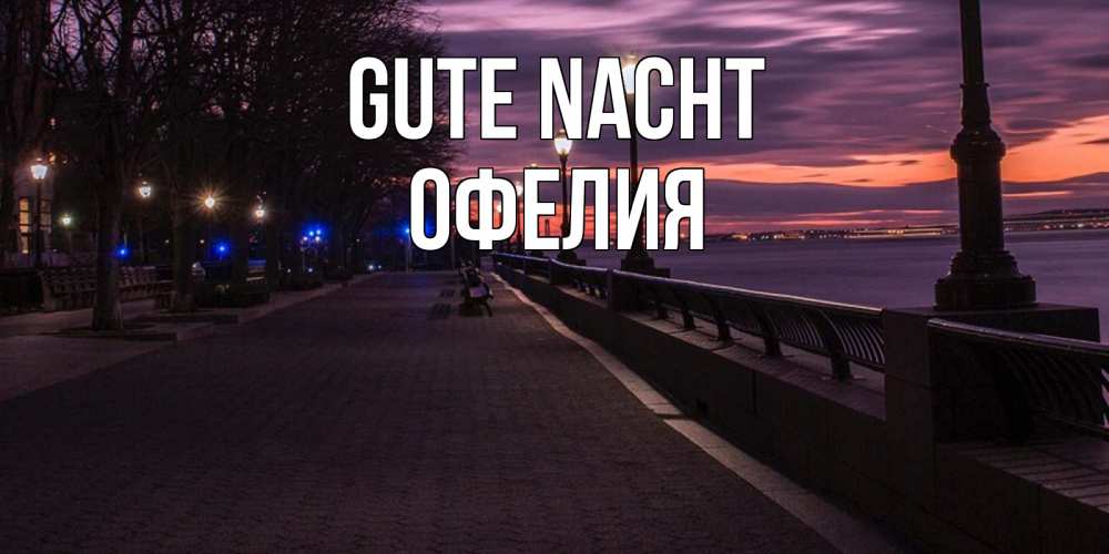 Открытка на каждый день с именем, Офелия Gute Nacht фонари на фоне реки Прикольная открытка с пожеланием онлайн скачать бесплатно 